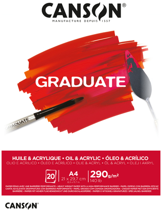 Blok do farb olejnych i akrylowych A4 20 k. 290g Graduate, Canson