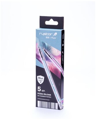 Długopisy żelowe GZ-031 kpl.- 5kol. pastel Eko,  Rystor