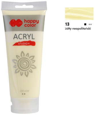 Farba akrylowa Studio 200ml, żółty neapolitański, Happy Color