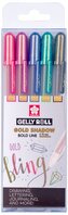 Długopisy żelowe Gelly Roll kpl. 5 szt.Gold Shadow ,Sakura