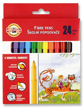 Flamastry 24-kol.  w op. kartonowym, Koh-I-Noor