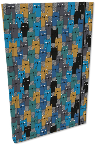 Notes A5 Z Gumką Soft Touch w kratkę Kocury, Bee-Bee