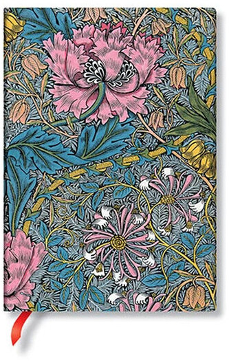 Notes William Morris Morris Pink Honeysuckle Midi gładki 144 str., Paperblanks