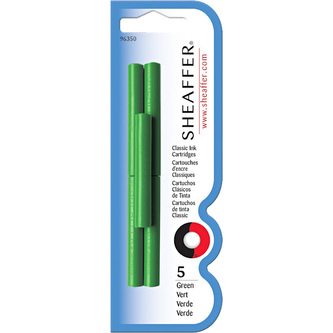 Naboje atramentowe zielone blister 5 szt., Sheaffer