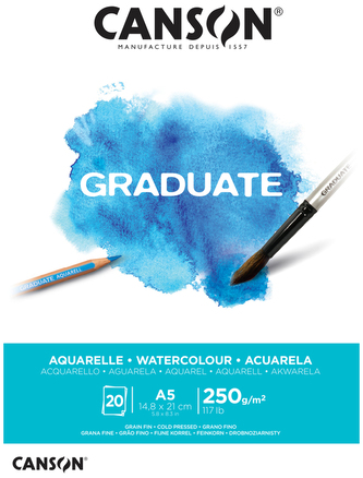 Blok do akwareli A5 20 k. 250g Graduate, Canson
