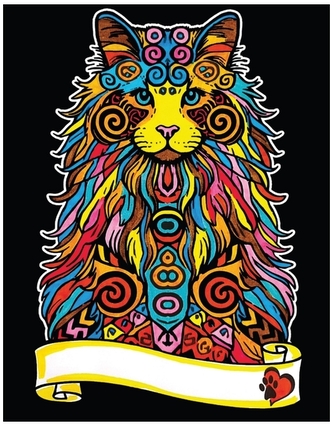 Kolorowanka welwetowa A4 Kot Norweski, Colorvelvet