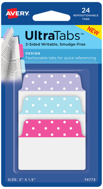Zakładki ind. samoprzylepne 50x47mm, kropki wzór 5, 3kol., Avery