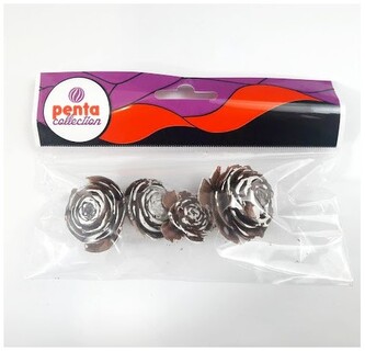 Kwiaty naturalne szyszka - róża op. 4szt, Pentart