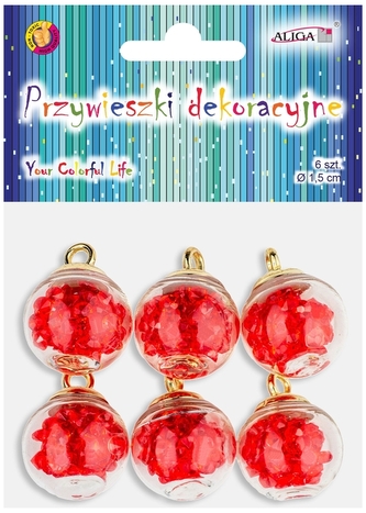 Przywieszki dekoracyjne  1,5cm ZWD-0460 op.6szt., Aliga