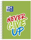 Kołonotes A4+ 80k. kratka PP Never Give Up, Oxford
