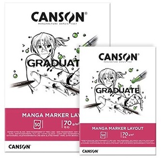 Blok rysunkowy A4 50 k. 70g Graduate Manga Layout, Canson