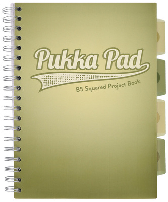 Kołonotes Project Book B5 100k 80g kratka Olive Green oliwkowy, Pukka Pad