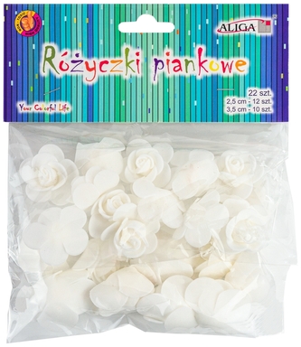 Różyczki piankowe białe op. 22 szt. PKW-9556, Aliga