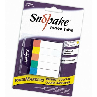 Zakładki indeksowe białe 50x12mm 5 kolorow po 50szt., Snopake