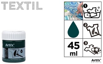 Farba do tkanin 45ml zielona viridian Artix PP651-14, Main Paper
