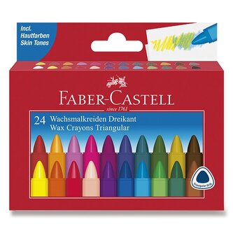 Kredki woskowe 24-kol. trójkątne, Faber- Castell