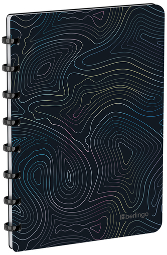 Notatnik z wymiennym wkładem i linijką, holog. okładka "Electric"  A5, Berlingo