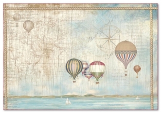 Papier ryżowy 48x33 Plaża z balonami, Stamperia