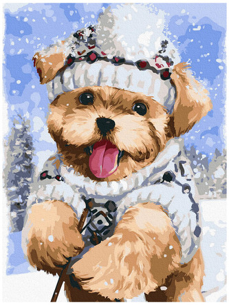 Numeromalowanie Classic 30x40 Terrier w śniegu, iPicasso