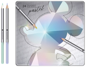 Kredki ołówkowe 24-kol. okrągłe metalowe pudełko Disney 100 OC CoolPack, Patio