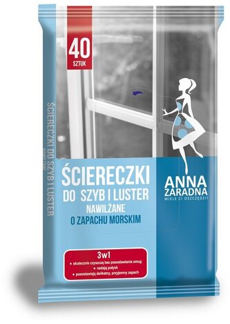Ściereczki nawilżane do szyb zapach morski, Anna Zaradna