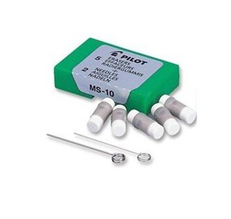 Gumki do ścierania - wkłady do ołówka kpl. 5 szt. + 2 igły MS-10, Pilot