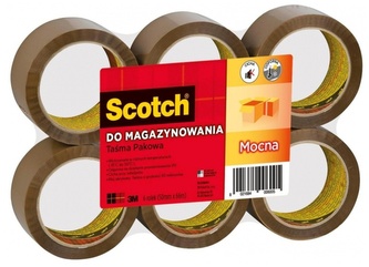 Taśma pakowa akryl. 50 mm x 66 m brązowa Cicha, Scotch 3M