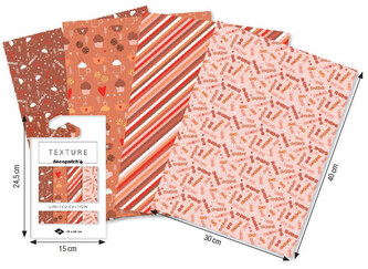 Papier do decoupage teksturowany kolekcja BN Choco 4 ark. 30 x 40 cm TD898C, Decopatch