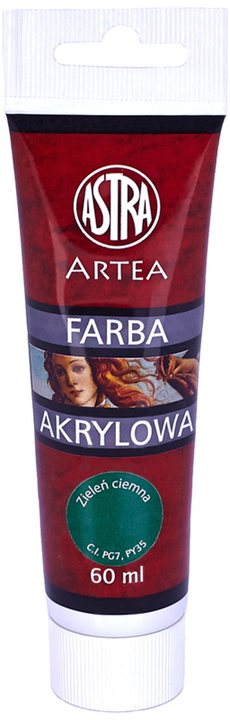 Farba akrylowa Artea zieleń ciemna tuba 60 ml, Astra