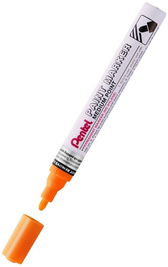 Marker olejowy - okrągła końc. 4,5mm, aluminiowa obudowa, pomarańczowy MMP10-F, Pentel