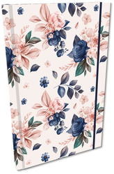 Notes A5 Z Gumką Soft Touch Niebieskie Róże, Bee-Bee