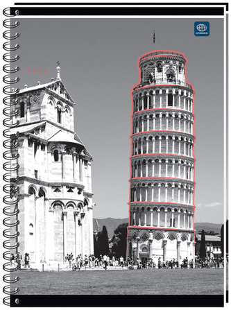 Kołonotes A4 160 k. kratka oprawa miękka, Interdruk