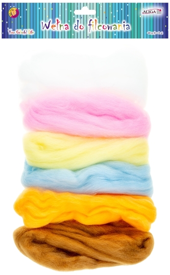 Wełna do filcowania WF-7826 6kol. x 8g, op. 48g, Aliga