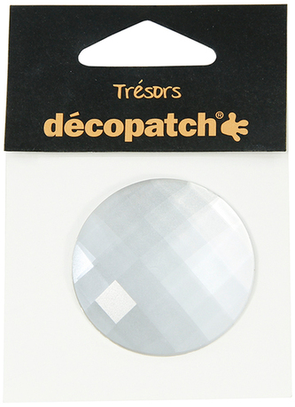 Kryształkowe ozdoba kaboszon biały śr.45mm. BJ013 O, Decopatch