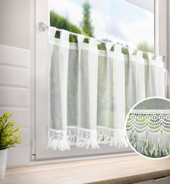 Dekorační krátká vitrážová záclona do kuchyně JORIKA 60x150 cm MyBestHome