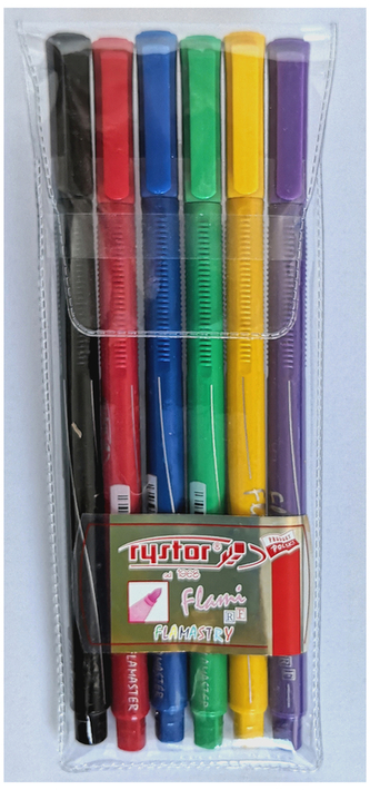 Flamastry Flami kpl. 6-kol. w etui RF-6, Rystor