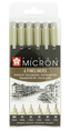 Cienkopisy kreślarskie 6szt. 005 1 2 3, 5, 08 Pigma Micron, 367200, Sakura