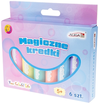 Magiczne kredki 6-kol. MK-7116 pastelowe, Aliga
