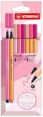 Cienkopisy i pisaki Point 88 i 68 2x4-kol. Różowa Edycja Specjalna, Stabilo