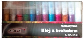 Klej brokatowy MT-6609 12x6g, Aliga