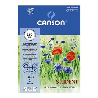 Blok do akwareli A5 10 k. 250g Student, Canson