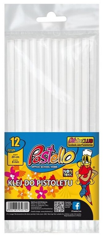 Klej termotopliwy sztyft 7mm x 20cm, Pastello