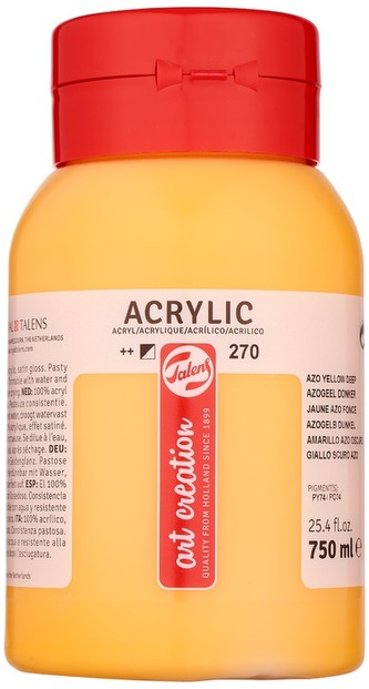 Farba akrylowa 750ml Azo Yellow Deep 270 Art Creation, Talens