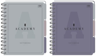 Kołonotes A5 100 k. kratka 90g z przekładkami PP Academy, Interdruk