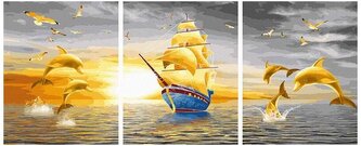 Numeromalowanie 40cm x 150cm, W podróży za słońcem, iPicasso