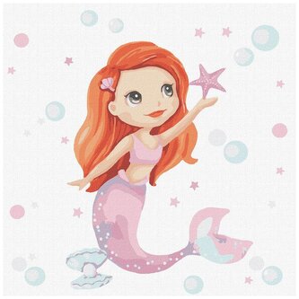 Malowanie po numerkach "Czerwona syrenka" 30x30cm, Ideyka