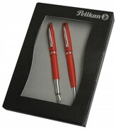 Pióro wieczne  + długopis Jazz Autumn czerwone, Pelikan