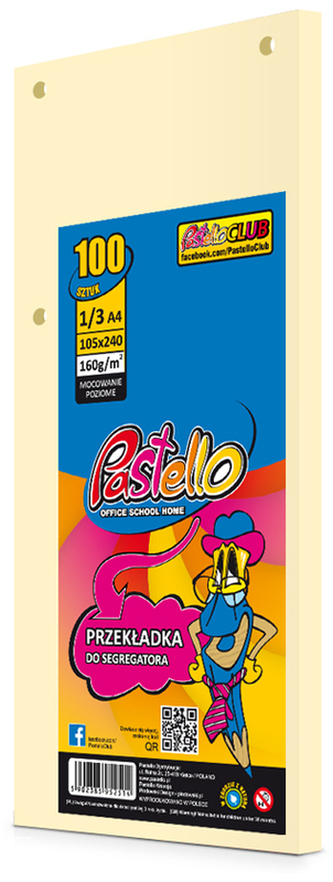 Przekładki 1/3 A4 100k beżowa, Pastello