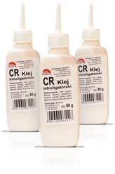 Klej introligatorski CR butelka 80 g. z dozownikiem, Sp. Jedność