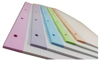 Wkład do segregatora A4 50 k. kratka biały kol-marg., Interdruk